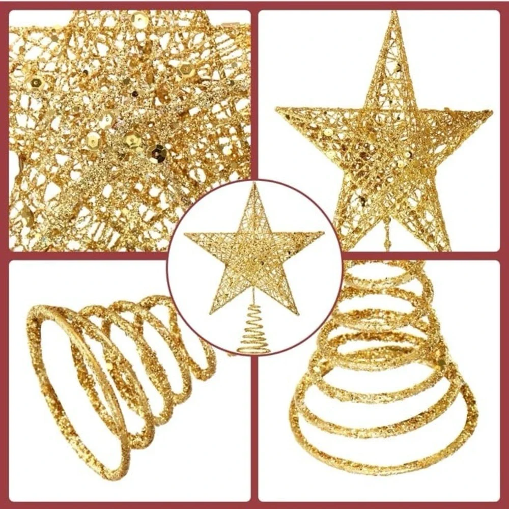 10 Inches‎ Christmas Tree Star Topper Xmas Tree Topper Star Christmas Decoration